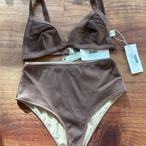 Zulu & Zephyr Other - BNWT Zulu & Zephyr Brown Ribbed Bikini Set